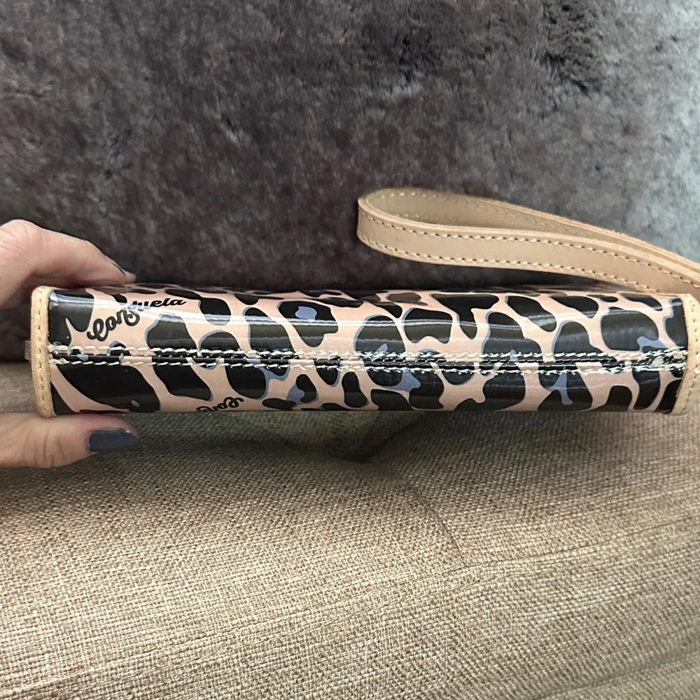 Consuela Black and Tan Leopard Wristlet - Picture 4 of 5